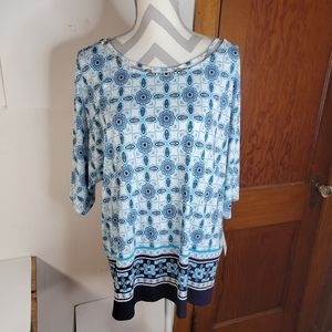 NWT Womans Dana Buchman Hardware top Silver Hardware at neckline Size XL